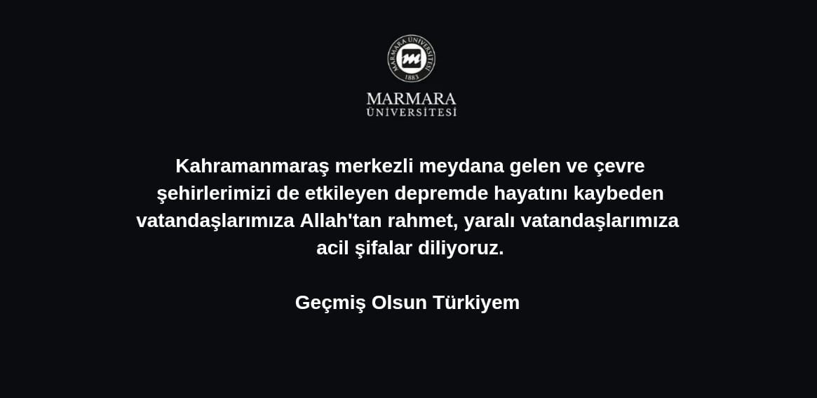 Marmara Üniversitesi Gastroenteroloji Enstitüsü Olarak Tüm Halkımızın Başı Sağolsun.